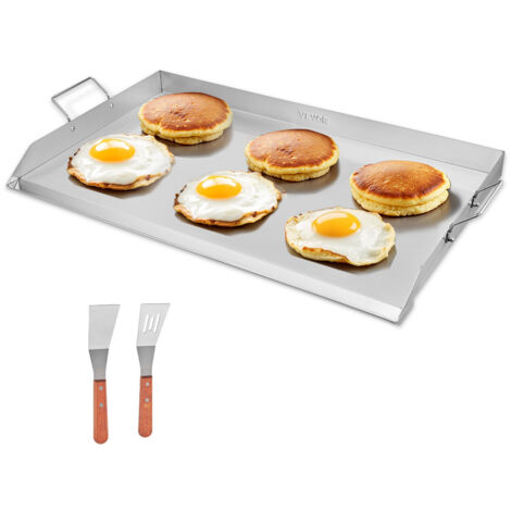 VEVOR Stainless Steel Griddle, 36x22 inch Universal Flat Top Rectangular Plate, Gas Grill Griddle for BBQ Grill, Teppanyaki, Portable Family Cookware with Handle, for Camping Tailgating Party