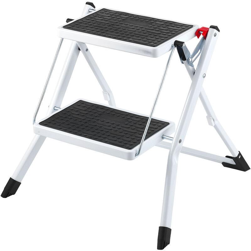Mophorn - vevor Step Ladder 2-Step 150kg Capacity, Ergonomic Folding Steel Step Stool with Wide Anti-Slip Pedal, Sturdy Step Stool for Adults