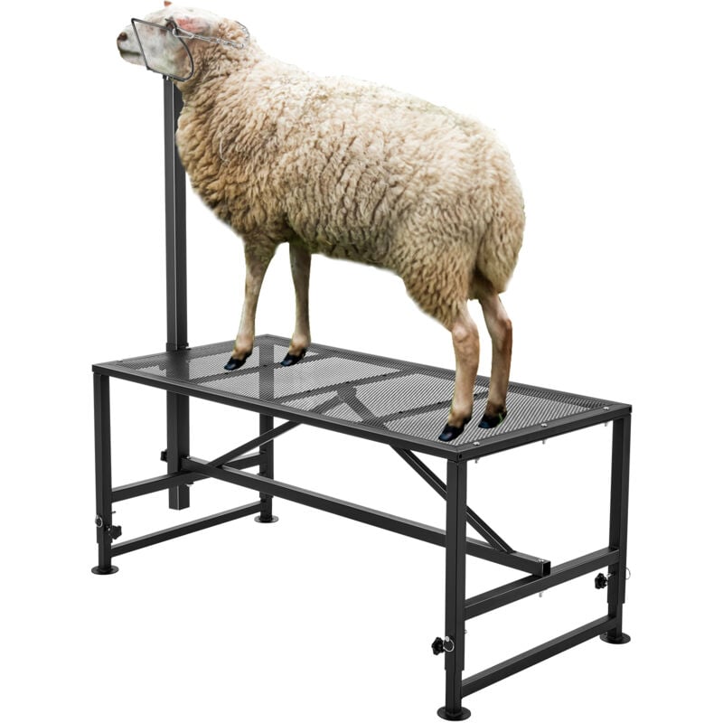 Vevor - Support de manipulation du betail, 119,4 x 58,4 cm, cadre en metal durable pour moutons et chevres, hauteur reglable de 53,3 a 83,8 cm pour