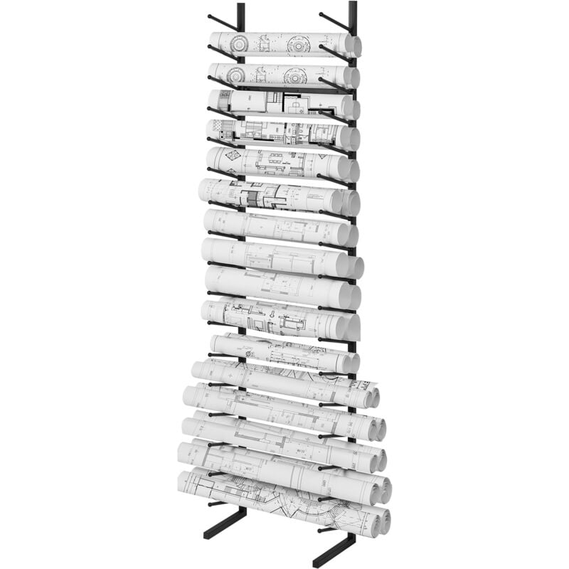 Vevor - Support de rangement de plans, support deaffichage deaffiches suspendu a 16 niveaux, support de fichiers de rouleaux de plans verticaux 2