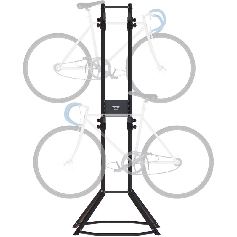 VEVOR Support de rangement pour 4 velos, support de velo vertical mural a gravite autonome reglable, capacite de charge 117,93 kg acier robuste et