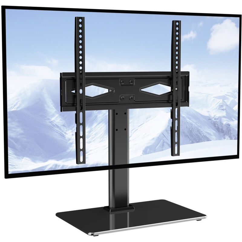 VEVOR Support TV sur Pied pour Televisions de 32 a 55 pouces Meuble TV sur Pied Pivotant a ± 40° Hauteur Reglable 61,5-67 cm Pied TV Universel