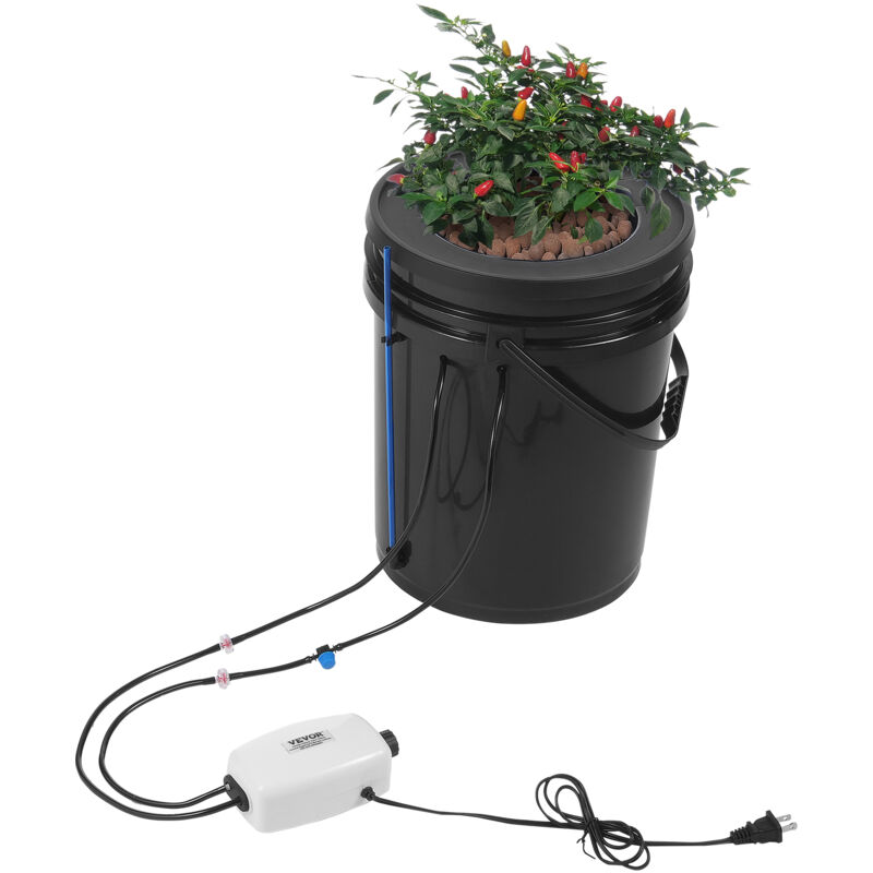 Vevor - Systeme de Culture Hydroponique dwc, Kit Goutte a Goutte Superieur, Culture en Eau Profonde 20 l, 1 Seau, Pompe a Air, Pierres a Air,