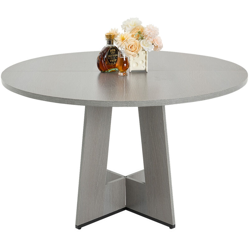 Vevor – Table à manger ronde 120 cm – MDF stratifié – Pieds en métal renforcés – Pour 2 à 4 personnes – Design compact et élégant