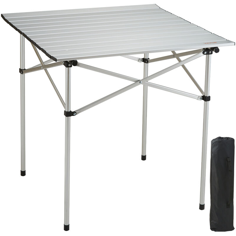 Table de Camping 70,5 x 70 x 70 cm Charge 30 kg Table Exterieur Pliante Portable Legere Plateau en Alliage deAluminium et Tube deAcier avec Sac de