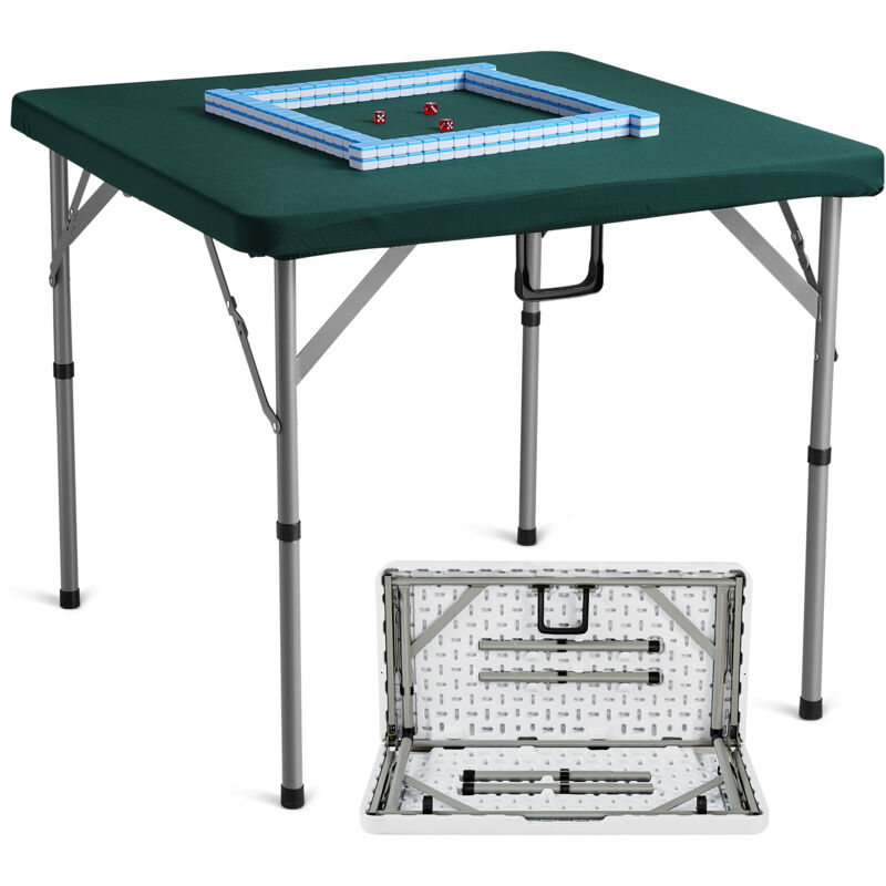 Mophorn - vevor Table de Mahjong avec Jeu de Tuiles, Table de Jeu de Cartes Pliante pour 4 Joueurs, avec 144 Tuiles Majiang et 3 Des, Table de