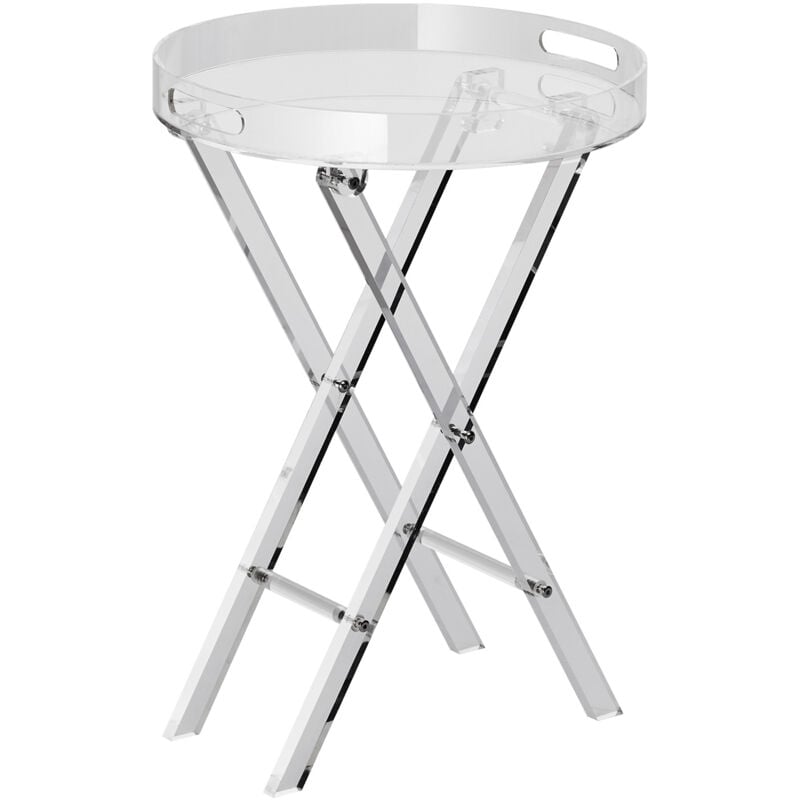 VEVOR Table deAppoint Decorative Pliable Bout de Canape en Acrylique Table Basse Charge Maximale 10 kg Table de Chevet pour Affaires a Portee de Main