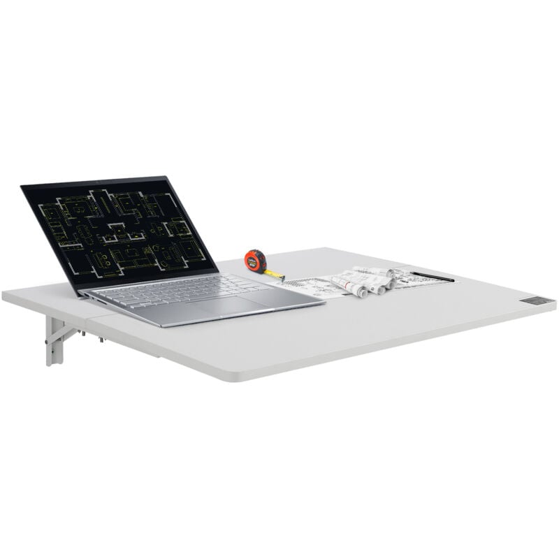 Vevor - Table pliante murale, 800 mm x 600 mm, table a abattant murale, avec support en fer, bureau flottant pour les petits espaces, bureau a