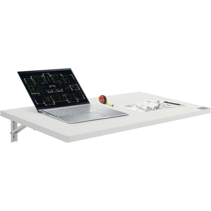 Vevor - Table pliante murale, 900 mm x 500 mm, table a abattant murale, avec support en fer, bureau flottant pour les petits espaces, bureau a