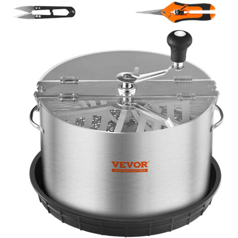 VEVOR Tagliafoglie a Ciotola Manuale Coperchio Trasparente Diametro 40cm Lame in Acciaio Inox da Giardino, Taglierina Manuale per Erba Foglie a Ciotola Tagliafoglie Lame a Forma di X per Giardinaggio