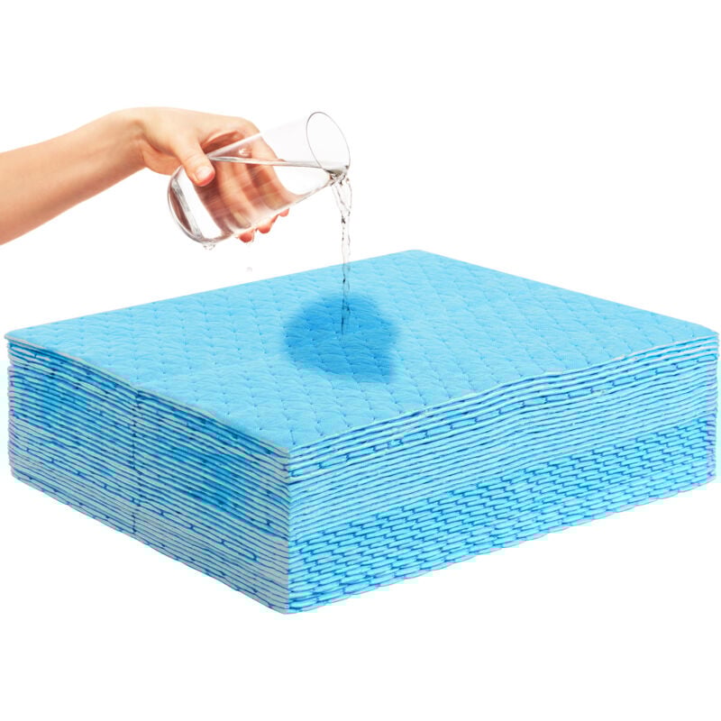 Mophorn - vevor Tapis Absorbant Liquide Universel 30 Pieces 380x480 mm, Tapis Absorbant lEau dans Une Boite Distributrice, en Polypropylene, pour