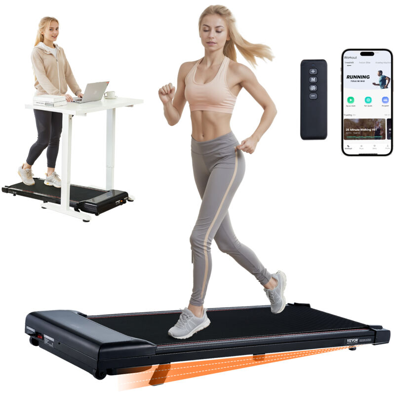 Vevor – Tapis de course sous bureau avec inclinaison 3% – Moteur 2,5 HP – Vitesse 1-6 km/h – Charge max 120 kg – Affichage LED et Bluetooth
