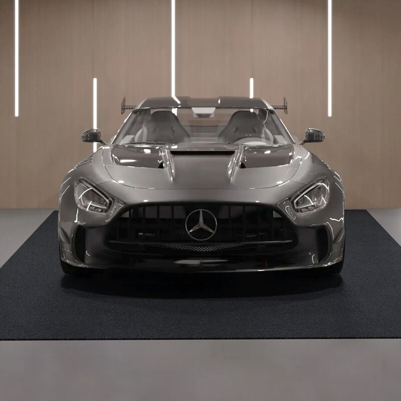 Vevor Tapis de Sol Garage 1493,52x1828,8x2,4 mm Tapis Protection Antiderapant Impermeable Eau Neige Pluie Boue Huile de Voitures avec Support tpe