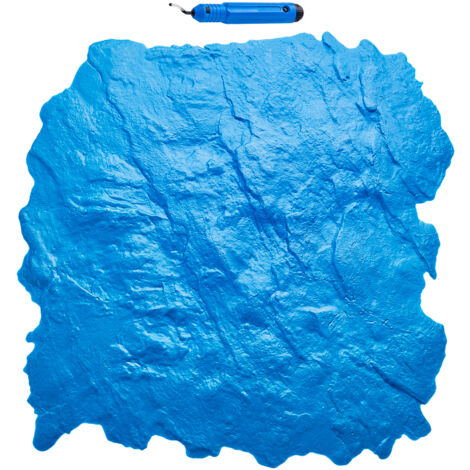VEVOR Tappetino per timbri in cemento, 430 x 430 mm, Tappetino per timbri struttura in poliuretano per cemento, Stampi per pavimenti in ardesia senza giunzioni per decorazioni esterne, Blu