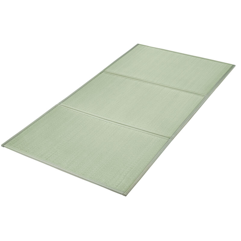 VEVOR Tatami en Jonc Naturel, Matelas Japonais Pliable de Taille Lit Double Standard, Tapis de Sol Japonais avec Support Antiderapant et Parfum