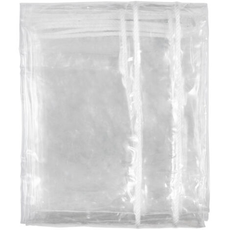VEVOR Telone Impermeabile Trasparente in PVC Esterno 3 x 4 m Garage, Officina, Giardino, Cortile, Telone Copritutto Occhiellato 5,1 kg, Telone Impermeabile per Auto Barche Uso Esterno con Occhielli