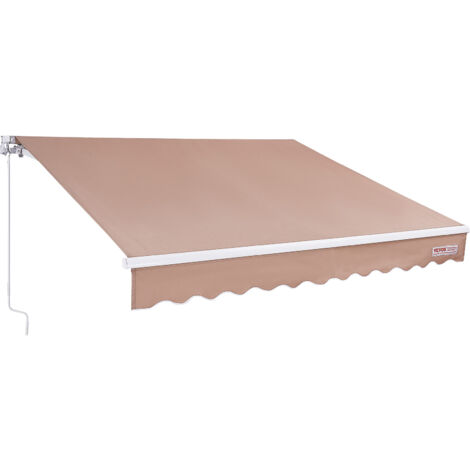 VEVOR Tenda da Sole Retrattile 4 x 2,4 m, Tenda da Sole Manuale per Balcone Cortile Giardino 40°-90° Frangivento Anti Raggi UV, Tenda Parasole Frangivista RetrattileTerrazza Balcone Giardino Cortile