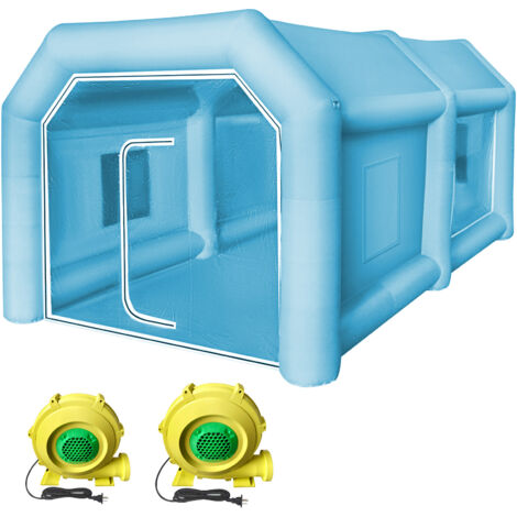 VEVOR Tenda Gonfiabile per Cabina di Verniciatura, Tenda Gonfiabile per Cabina di Verniciatura 750W + 350W Cabina di Verniciatura per Auto Tessuto Oxford 210D 4 x 2,5 x 2,2 m Garage per Auto