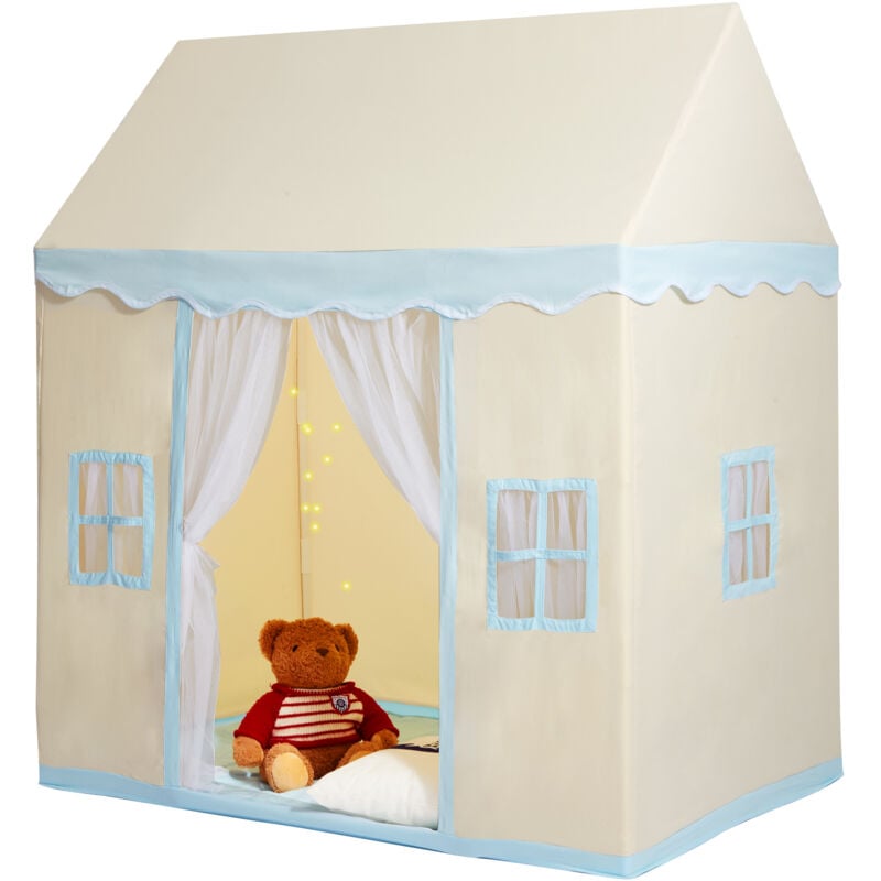 Tente de jeu pour enfants, cabane pour enfants de 1 a 5 ans, tente pour enfants avec tapis et lampes, avec fenetres pour interieur et exterieur,