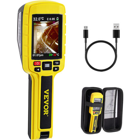 VEVOR Termocamera ad Infrarossi Portatile ad Alta Risoluzione IR 3600, Fotocamera Termica a Infrarossi Portatile con Schermo LCD da 2,8 Pollici per Settori dellIspezione Domestica, Antincendio
