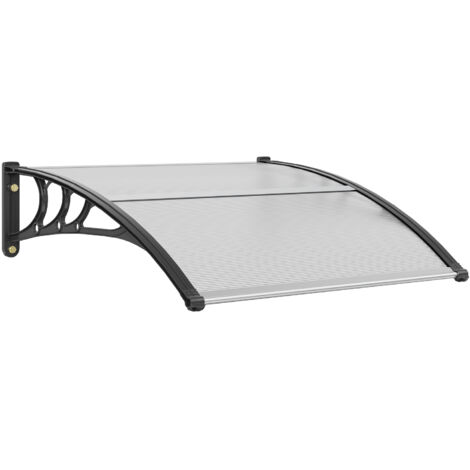 VEVOR Tettoia per Porta deIngresso 96.5 x 101.7 cm, Pensilina per Porta Esterna in Policarbonato Trasparente, Tettoia per Finestre UPF 50+ Copertura Tettoia per Porte Finestre Antipioggia Impermeabile