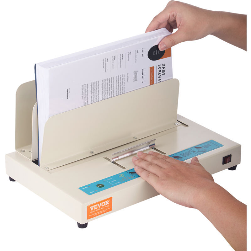 Vevor - Thermorelieur A3 (Bord Court)/A4/A5 Capacite 500 Feuilles, Relieuse Thermique Epaisseur Maximale de Reliure 50 mm, Machine a Relier