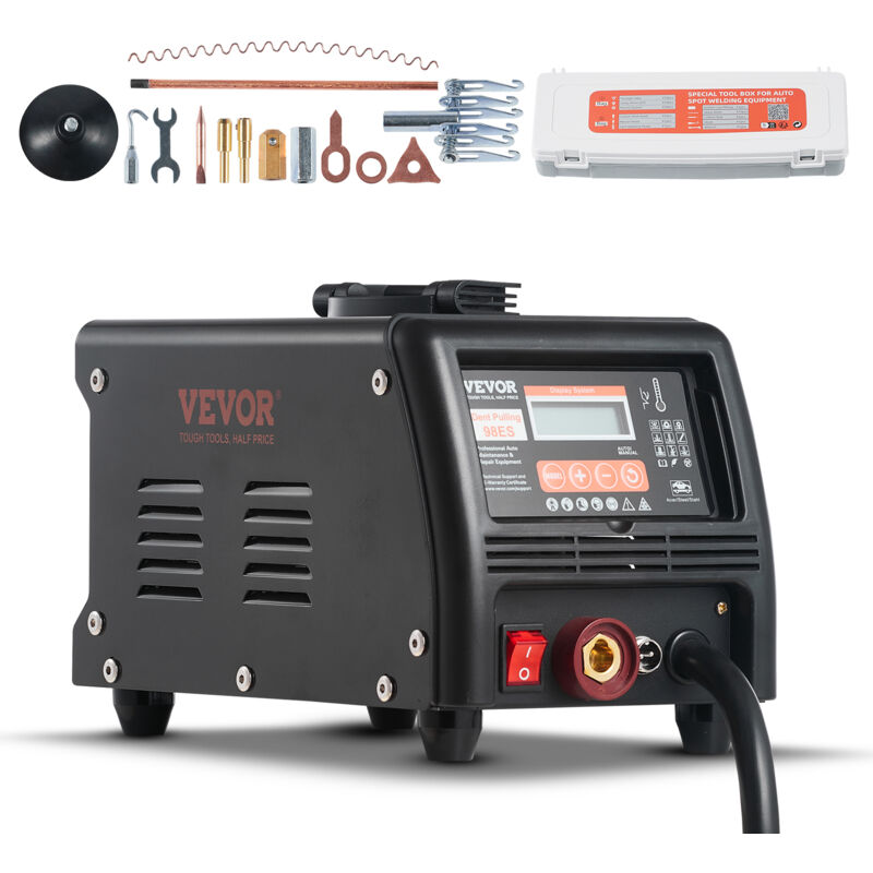 VEVOR Dent Spotter, 3 kW, deukenreparatieset, deukentrekker met automatisch/handmatig lassen en 9 standen, puntlasapparaat voor auto's, deukentrekker voor deukenreparatie van auto's en vrachtwagens