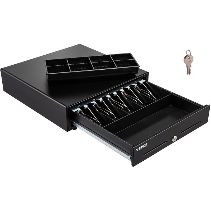 Vevor - Tiroir-Caisse Enregistreuse 41 cm Tiroir-Caisse Manuel Compartiments 5 Billets 8 Pieces Tiroir de Caisse Enregistreuse Deverrouillage en