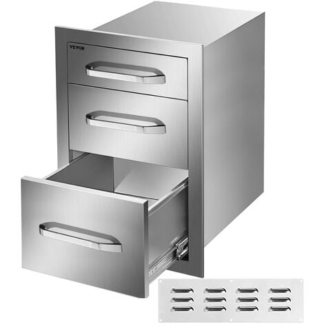 Meuble de rangement plan travail en aluminium pour cuisine extérieure CLARI