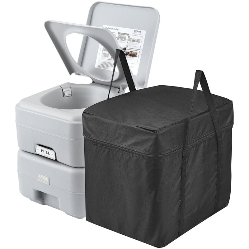 VEVOR Toilette Portable avec Chasse d’Eau, Toilette de Camping avec Reservoir a Matieres 20 L et Reservoir d’Eau 12 L, WC de Voyage avec Sac de