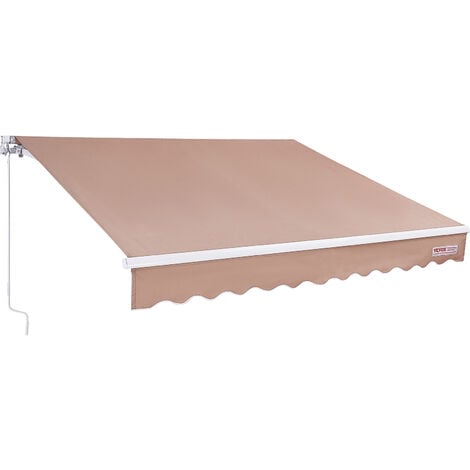 MOPHORN VEVOR Toldo para Terraza Retráctil 3x2,4 m Toldo Retráctil Patio Exterior 40°-90° Ajustable Viento/UV/Resistente al Agua Toldo Sombrilla Poliester con Manivela para Patio, Terraza, Jardín, Balcón