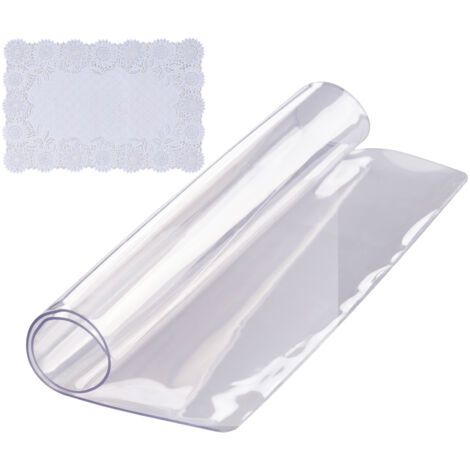VEVOR Tovaglia Trasparente in PVC Quadrata 30,5x30,5 cm Resistenza alla Temperatura Max. 80°C per Cucina Sala da Pranzo Scrivania Dimensioni su Misura, Tovaglia PVC Quadrata Trasparente Spessore 1,5mm
