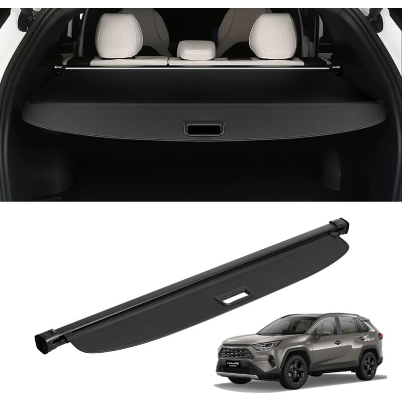 Toyota RAV4 2019-2024 Pare-soleil de coffre retractable, housse de securite de chargement resistante a leau, protection uv pour compartiment arriere,