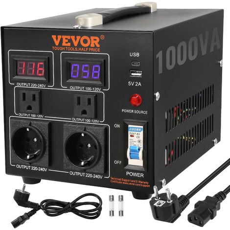 VEVOR Variateur de Fréquence Variable 3 kW Convertisseur de Fréquence, 4 HP  Inverseur Volume d'Air élevé, VFD Numérique Entrée 200-260 V 1/3 Phases  Sortie 3 Phases pour Moteur Machine Contrôle Vitesse