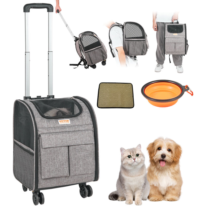 Vevor Trasportino Per Cani E Gatti Con Ruote, Zaino Per Animali Dom...