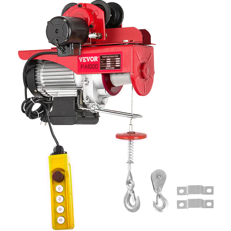 Vevor - Treuil a Cable Electrique 220 V Palan Electrique a Chaine 1000 kg 1800 w avec Telecommande Filaire 1,4 m Treuil-Palan Electrique pour