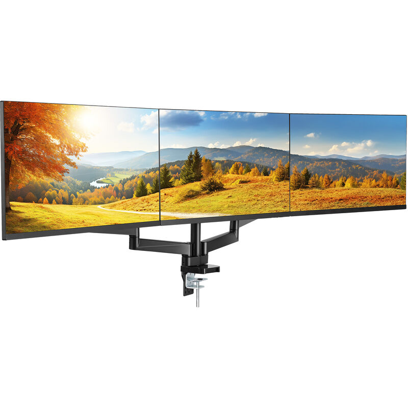 Vevor - Triple Monitor Mount, Supports 13'-27' Screens, Fully Adjustable Gas Spring Monitor Arm, Holds up to 20 lbs per Arm, Computer Stand Holder
