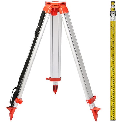 VEVOR Tripod and Staff Kit for Auto Levels Rotary Laser Level 1.65M Aluminum Tripod 5M Five Telescoping Sections Dumpy Aluminum Laser Level Staff (Tripod and Staff)