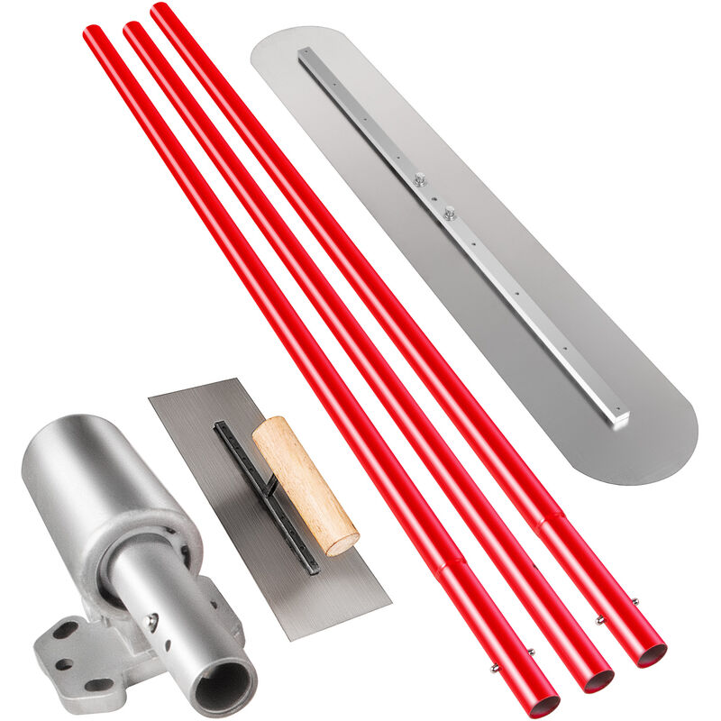 Vevor - Truelle de Macon 1200 x 200 mm, Truelle de Beton en Acier, Truelle Maconnerie 3 Poignees de 1.8 m, Truelle de Platrage Support Reglable,