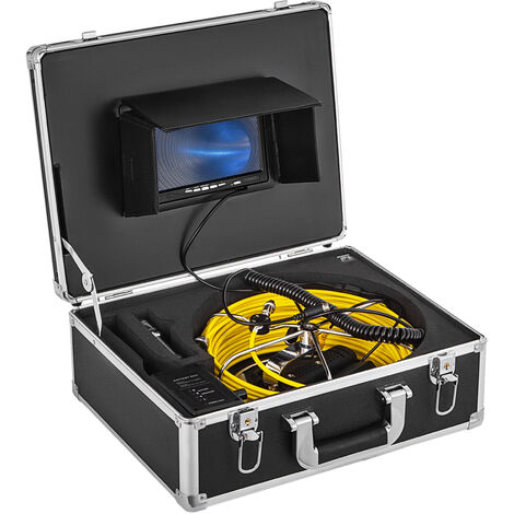VEVOR Tuyau Camera 30m, Appareil-photo deinspection LCD 7'' IP68, Serpent Moniteur 6 heures Sur Seule Charge Video Industrielle deInspection Vision de Nuit Support deEndoscope Boite a Outils Portable