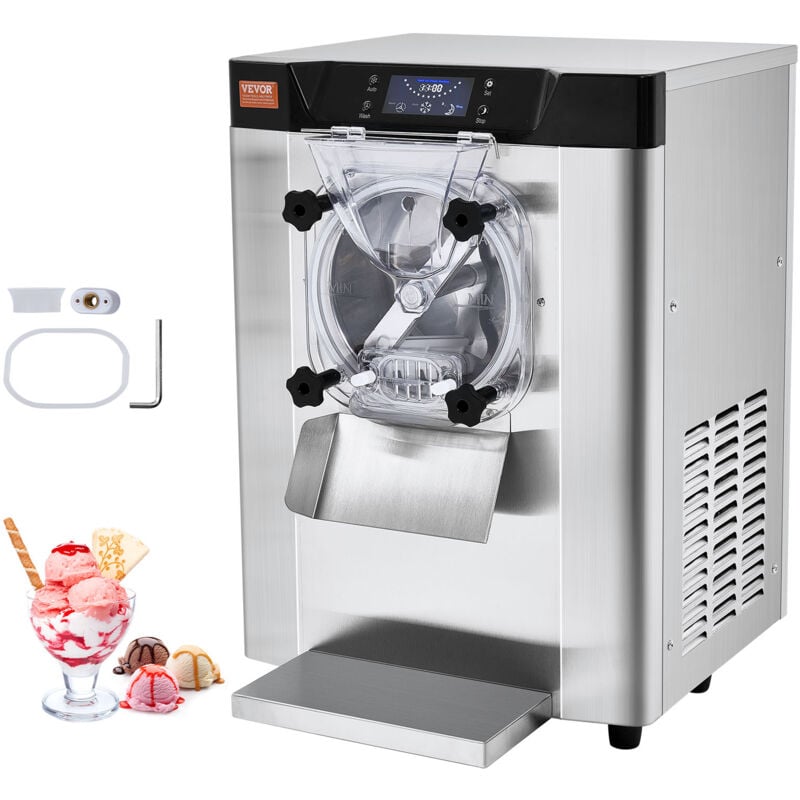 Mophorn - vevor Sorbetiere Commerciale Rendement 12 L/h, Turbine a Glace 1295W Saveur Unique, Machine a Glace Electrique Cylindre en Inox de 4,5L,