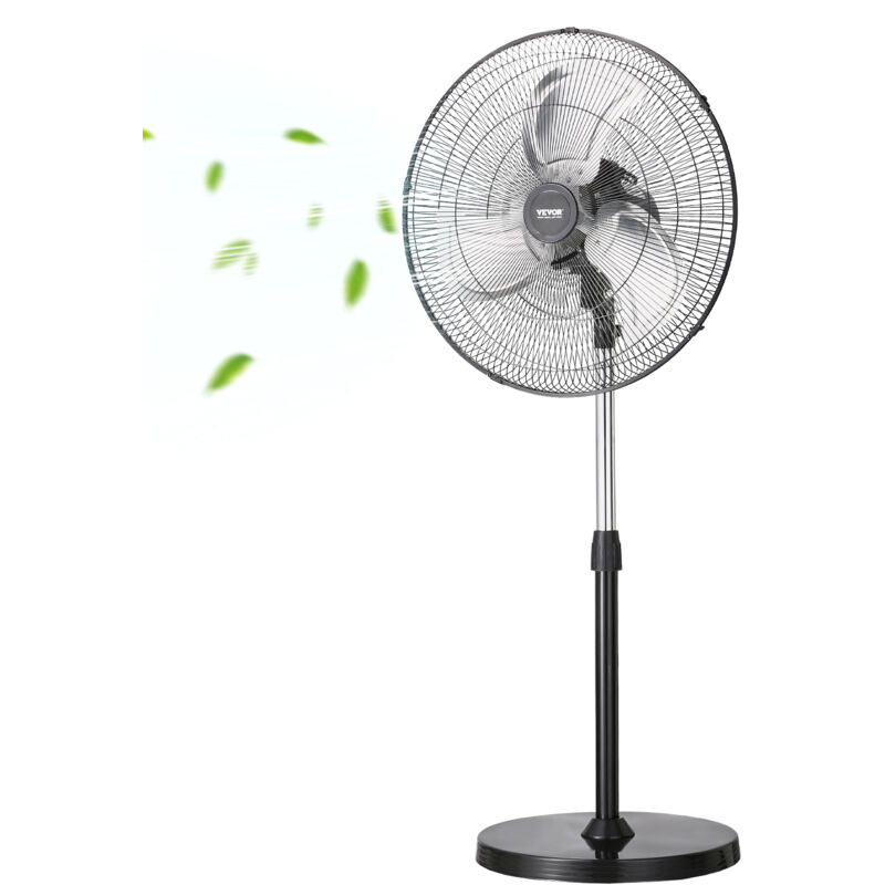 VEVOR Ventilateur sur pied industriel, 450 mm, ventilateur oscillant a 90°, reglables en hauteur, 3 vitesses reglables, debit deair max. 5400 CFM,