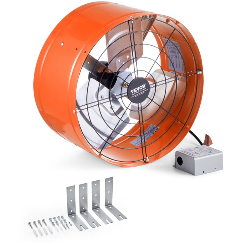Image of VEVOR Ventilatore a Timpano 380 mm Ventola di Scarico per Soffitta, Termostato Regolabile e Rete Esterna, Ventilatore per Casa 46,72 m³/min