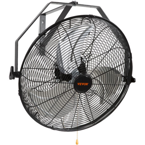 VEVOR Ventilatore da Parete Oscillante Diametro 44,6 cm, 3 Velocita, 4150 CFM, Ventilatore Residenziale Commerciale per Raffreddamento di Magazzini, Officine, Giardino, Nero