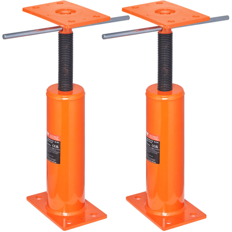 Verins de sol de maison, lot de 2, plage de hauteur de 12 a 16 pouces, capacite de charge maximale de 9 700 lb par unite, poteau de support reglable