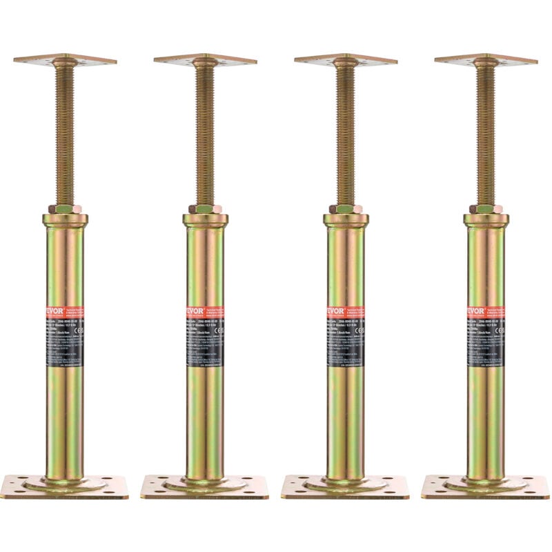 Verins de sol de maison, lot de 4, plage de hauteur de 11,6 a 16 pouces, capacite de charge maximale de 2 200 lb par unite, poteau de verin de