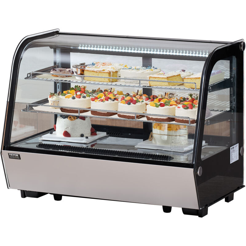 VEVOR Vitrine refrigeree , vitrine de comptoir pour patisseries de 5 pi3/146 L, refrigerateur deaffichage commercial a 2 niveaux avec eclairage LED,
