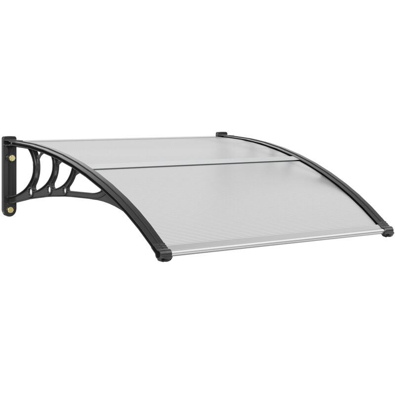 Vevor Vordach Haustür 965x1017mm Überdachung Uf50+ Pc-sonnenschutzfolie Haustürvordach Pc-blatt + Abs-halterung + Aluminium-verbinder Pultvordach