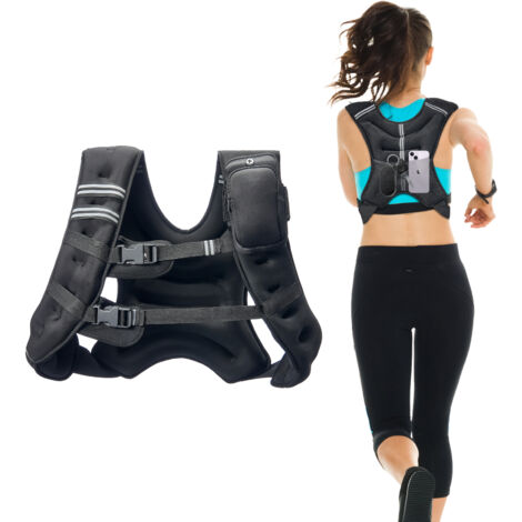 VEVOR Weighted Vest, 30 lbs Weight Vest with Reflective Stripe, Adjustable Buckle Body Weight Vest for Men Women, Workout Equipment for Strength Training, Running, Jogging, Fitness, and Weight Loss