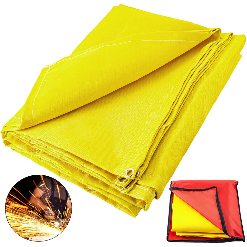 Welding Blanket 10 x 10 ft Fiberglass Blanket Heavy-Duty Fire Retardant Blanket For Easy Hanging and Protection from Sparks & Splatters - Vevor